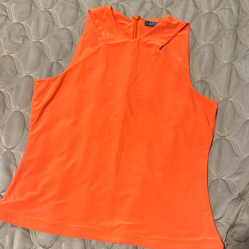 Ralph Lauren Bright Orange Sleeveless Blouse